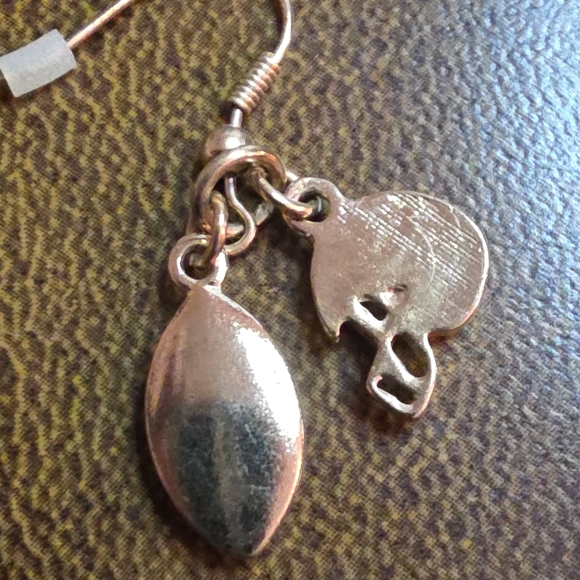 GOLD SUPERBOWL FOOTBALL EARRINGS - Picture 6 of 6